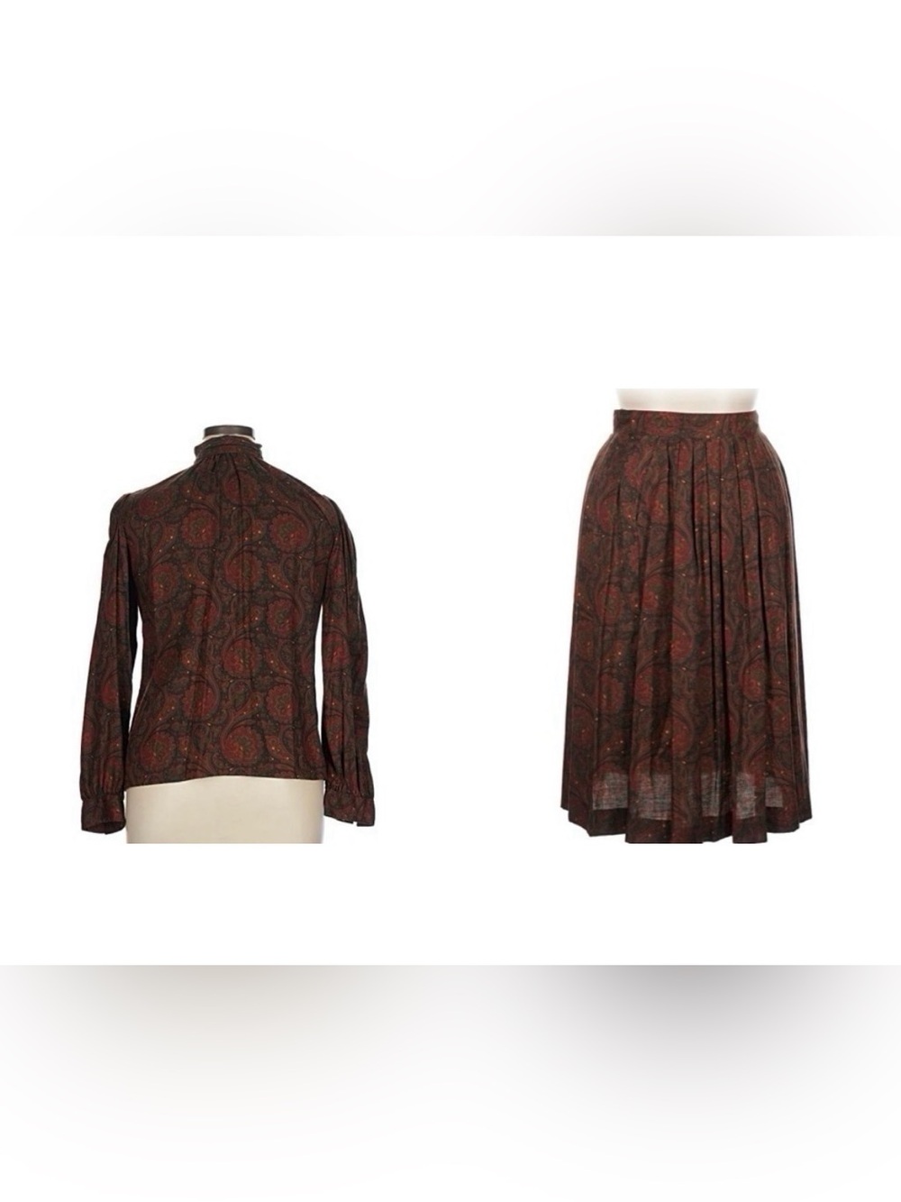 Brooks Brothers Paisley Blouse and matching skirt sz 14
